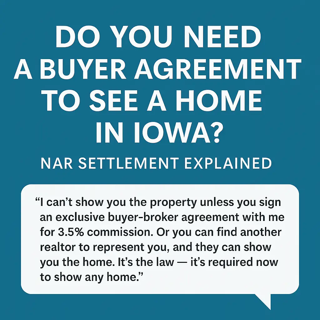 CPA explaining Iowa real estate commission rules to home buyers and sellers after 2024 NAR settlement.