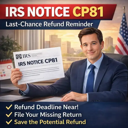 IRS Notice CP81 tax relief help from a Cedar Rapids CPA—last-chance refund reminder to file a missing return before the deadline.