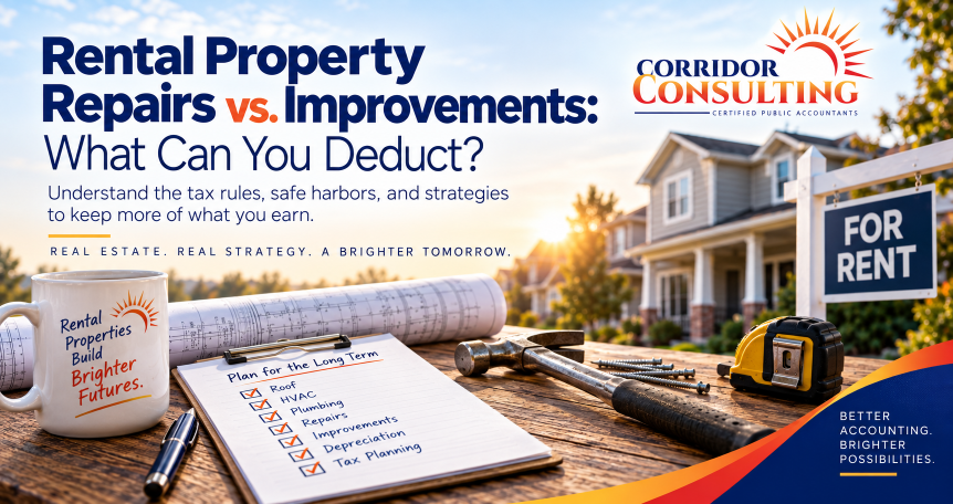 Rental property repairs vs. improvements tax deductions for landlords