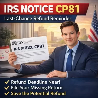 IRS Notice CP81 tax relief help from a Cedar Rapids CPA—last-chance refund reminder to file a missing return before the deadline.