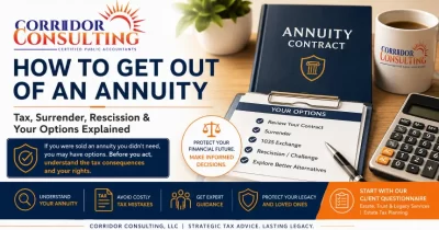 How to get out of an annuity, including surrender, rescission, 1035 exchange and tax considerations.