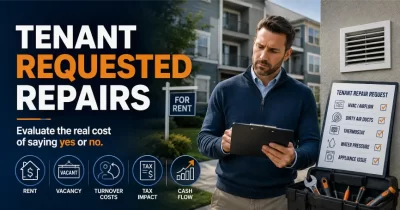Rental property owner evaluating tenant requested repairs, vacancy, turnover costs, tax impact, and cash flow